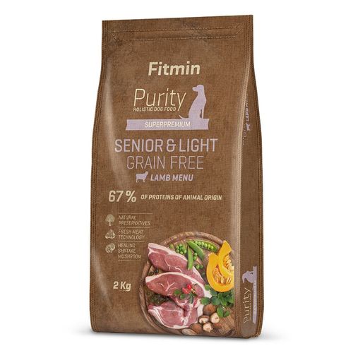 Fitmin Purity Senior & Light Lamb 2kg - pełnowartościowa, bezzbożowa karma dla psów z nadwagą oraz w podeszłym wieku, z jagnięciną