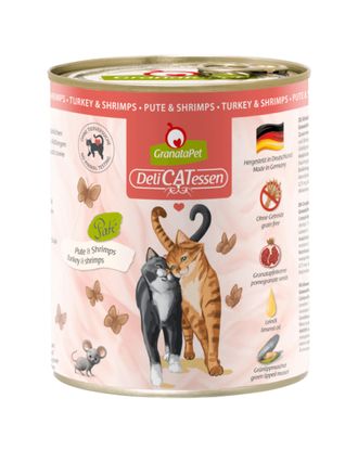 GranataPet DeliCatessen Turkey & Shrimps - bezzbożowa mokra karma dla kota, indyk i krewetki - 800g