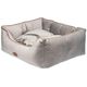 Biglo Bed Velur Love Lux Light Grey - welurowe legowisko dla psa i kota, z lamówką jasnoszare