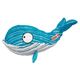 KONG CuteSeas Whale - pluszowy wieloryb zabawka dla psa, z piszczałką