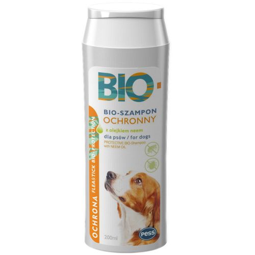 Pess Bio-Szampon Ochronny 200ml - łagodny szampon dla psów, przeciw pchłom i kleszczom, z olejkiem neem