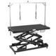 Blovi Upper Pro Black - stół z podnośnikiem i gniazdkiem elektrycznym oraz półką na akcesoria, czarny, blat 125x65cm