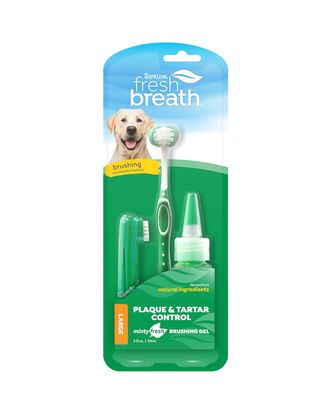 Tropiclean Oral Care Kit - zestaw do czyszczenia zębów dla średnich i dużych psów i kotów