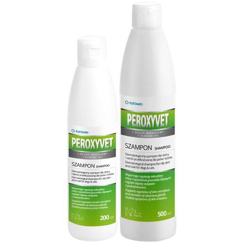 Eurowet Peroxyvet - szampon weterynaryjny regulujący pracę gruczołów łojowych i wspomagający mikroflorę skóry psa i kota