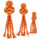KONG Wubba Weaves with Rope Orange - piszcząca zabawka dla psa ze sznurka, z plecionymi ogonami i kulą, pomarańczowa