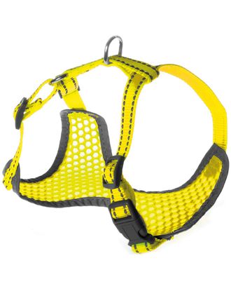 Record Fluo Yellow Harness - przewiewne szelki z siatki dla psa, z odblaskami, żółte
