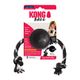 KONG Extreme Ball With Rope L - wytrzymała piłka na sznurku dla psa, czarna 8cm