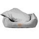 Blovi Bed Velur Love Light Grey - eleganckie welurowe legowisko dla psa i kota, prostokątne jasnoszare