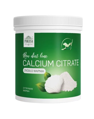 Pokusa Raw Diet Calcium Citrate - cytrynian wapnia, wspiera zdrowie kości, zęby i układ krwionośny psa i kota - 1kg