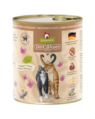 GranataPet DeliCatessen Turkey & Pheasant - bezzbożowa mokra karma dla kota, indyk i bażant - 800g