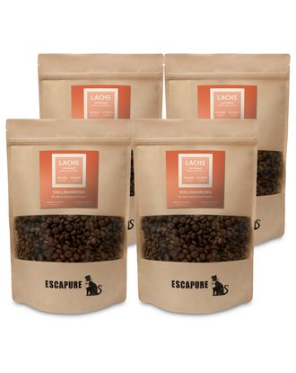 Escapure Trockenfutter Lachs mit Geflugel - pełnoporcjowa sucha karma dla dorosłych kotów, łosoś z drobiem - 4x 600g