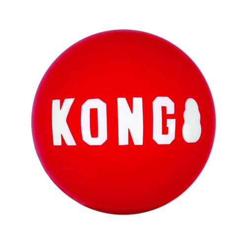 KONG Signature Ball L (8cm) 2szt. - gładka, gumowa piłka dla psa, z piszczałką