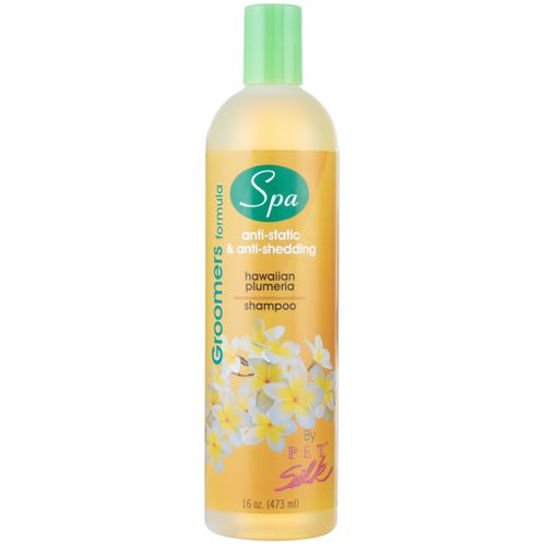 Pet Silk Spa Formula Hawaiian Plumeria Shampoo 473ml - antystatyczny szampon ograniczający wypadanie sierści o zapachu kwiatu Lei, koncentrat 1:16