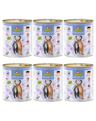 GranataPet DeliCatessen Tuna &amp; Duck - bezzbożowa mokra karma dla kota, tuńczyk i kaczka - 6x 800g