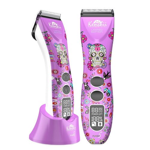 Kenchii Flash 5 Purple Cordless Clipper - profesjonalna maszynka bezprzewodowa, 5 biegowa z regulowanym ostrzem