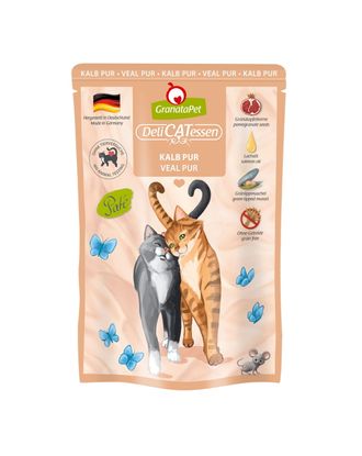 GranataPet DeliCatessen Veal Pur - bezzbożowa mokra karma z cielęciną, saszetki dla kota - 85g