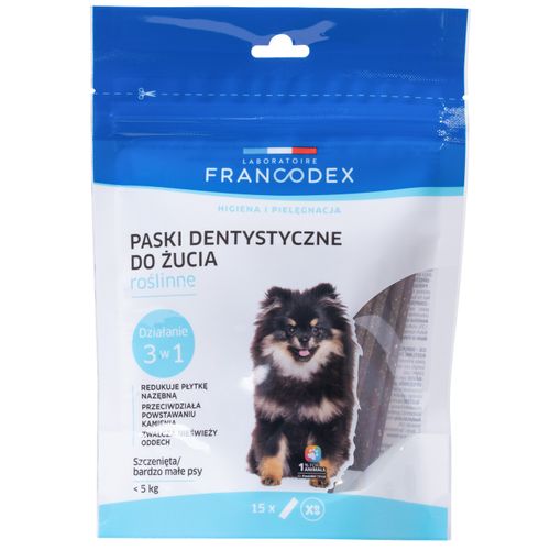 Francodex Dental Chews 15szt. - przysmaki dentystyczne dla bardzo małych psów, usuwające kamień i brzydki zapach z pyska