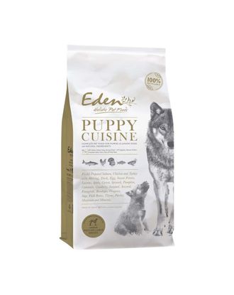 Eden Puppy Cuisine rozmiar M/L - karma dla szczeniąt i juniorów średnich i dużych ras, łosoś, drób, ryby - 6kg