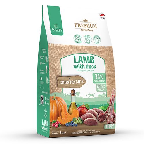 Pokusa Premium Selection Puppy Lamb & Duck - hipoalergiczna karma dla szczeniaka, jagnięcina i kaczka