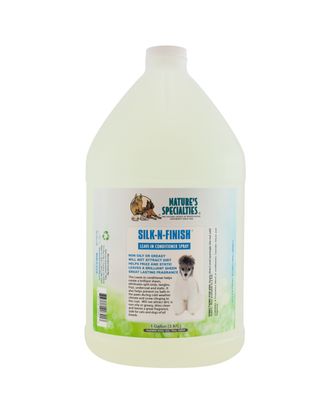 Nature's Specialties Silk-N-Finish Spray - wielozadaniowy spray do sierści psa i kota, zapobiega tworzeniu się kul śniegowych - 3,8L