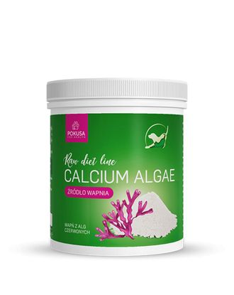 Pokusa Raw Diet Calcium Algae 450g - wapń z alg czerwonych, wsparcie dla kości, mięśni, zębów psa i kota