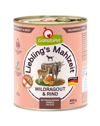 GranataPet Venison Ragout & Beef  - bezzbożowa mokra karma dla psa, dziczyzna i wołowina