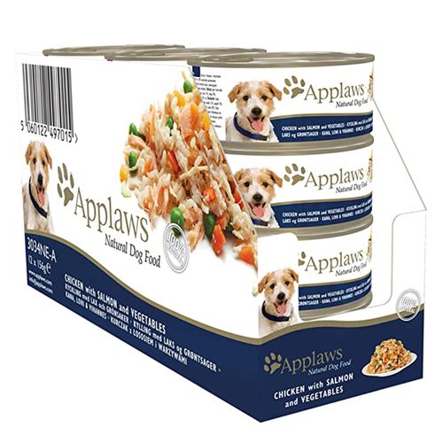 Applaws Chicken with Salmon & Vegetables 12x156g - karma mokra dla psów, kurczak z tuńczykiem i warzywami