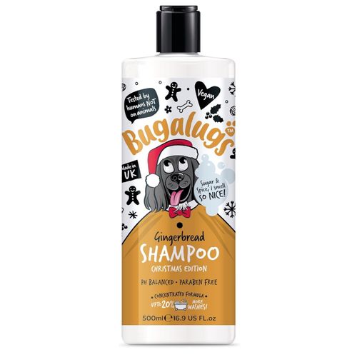 Bugalugs Gingerbread Shampoo Christmas Edition 500ml - uniwersalny szampon dla psa, o zapachu pierników, koncentrat 1:10