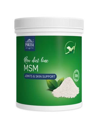 Pokusa RawDietLine MSM - naturalny preparat siarkowy na stawy, skórę i sierść dla psa, kota, łatwo przyswajalny - 300g