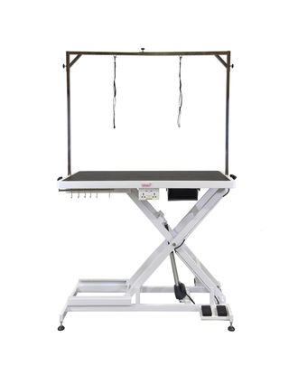 Blovi Callisto Pro - stół z podnośnikiem i gniazdkiem elektrycznym oraz półką na akcesoria, blat 125cm x 65cm