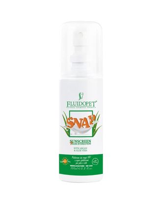 FluidoPet Snap SunScreen Spray - preparat nawilżający sierść z filtrem UV i ekstraktami z aloesu i olejku arganowego - 100ml