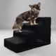 Flamingo Dog Step Tampa Black - schodki dla psa do 30kg, pluszowe pokrycie, czarne, 60x36x41cm