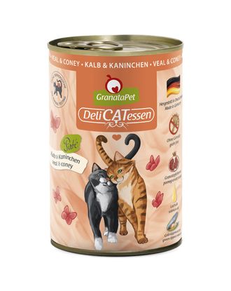 GranataPet DeliCatessen Veal &amp; Coney - bezzbożowa mokra karma dla kota, cielęcina i królik - 400g