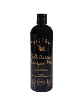 Pure Paws Silk Basics Plus Shampoo 473ml - profesjonalny szampon dla psów długowłosych z jedwabiem, ekstraktami, ziołami, koncentrat 1:10
