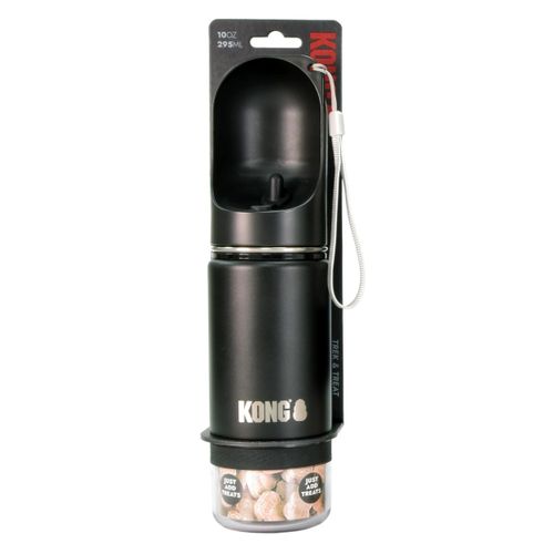 KONG Trek & Treat Bottle 295ml - bidon dla psa z pojemnikiem na smaczki