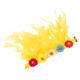 Ozdobny kołnierzyk groomerski Happy Heads - żółte pióra z kwiatkami