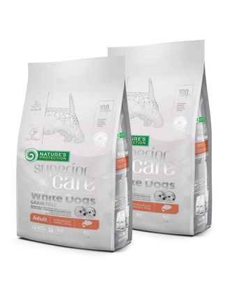 Nature's Protection Superior Care White Dogs Adult Small Breeds Salmon - karma dla białych psów małych ras, z łososiem - 2x 10kg