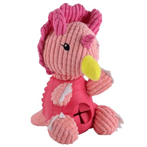 Dashi Trici Dino Toy - zabawka dla psa, dinozaur z otworem na smakołyki, różowy