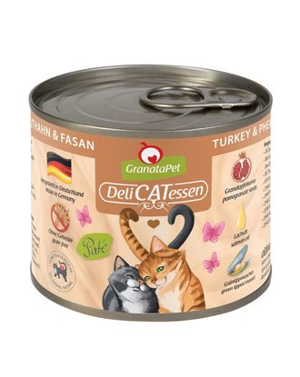 GranataPet DeliCatessen Turkey & Pheasant - bezzbożowa mokra karma dla kota, indyk i bażant - 200g