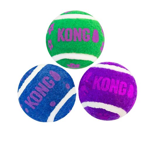 KONG Cat Active Tennis Balls 3szt. - małe, tenisowe piłeczki dla kota, z dzwoneczkiem wewnątrz