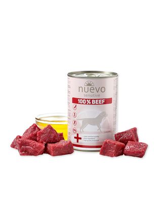 Nuevo Sensitive 100% Beef - monoproteinowa, mokra karma dla psa, 100% Wołowiny, 400g 