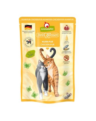 GranataPet DeliCatessen Chicken Pur - bezzbożowa mokra karma z kurczakiem, saszetki dla kota - 85g