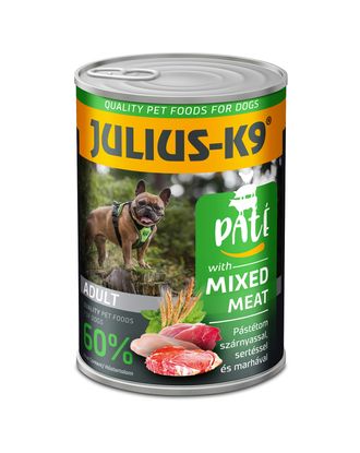 Julius-K9 Mixed Meat 400g - pełnoporcjowa mokra karma dla psa, wieprzowina, wołowina i drób