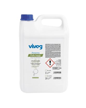 Vivog Poils Longs Shampoo - szampon dla psów długowłosych, z olejkiem jojoba - 5L