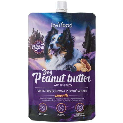 Lovi Food Peanut Butter with Blueberry 300g - pasta orzechowa dla psa i kota, z borówkami