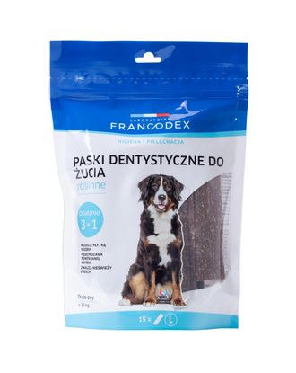 Francodex Dental Chews 15szt. - przysmaki dentystyczne dla dużych psów, usuwające kamień i brzydki zapach z pyska