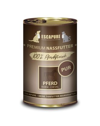 Escapure Pferd Pur - uzupełniająca mokra karma dla psa i kota, 100% koniny - 400g