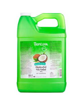 Tropiclean Oatmeal & Tea Tree Medicated Itch Relief Shampoo - kojący skórę i łagodzący podrażnienia szampon dla psa, kota - 3,8L
