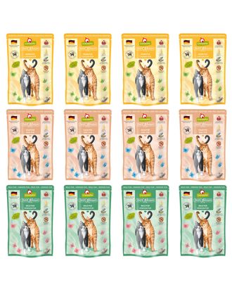 Zestaw karm w saszetkach GranataPet DeliCatessen Pur 12x 85g - bezzbożowa mokra karma dla kota, mix 3 smaków