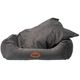 Biglo Bed Velur Love Dark Grey - eleganckie welurowe legowisko dla psa i kota, prostokątne ciemnoszare